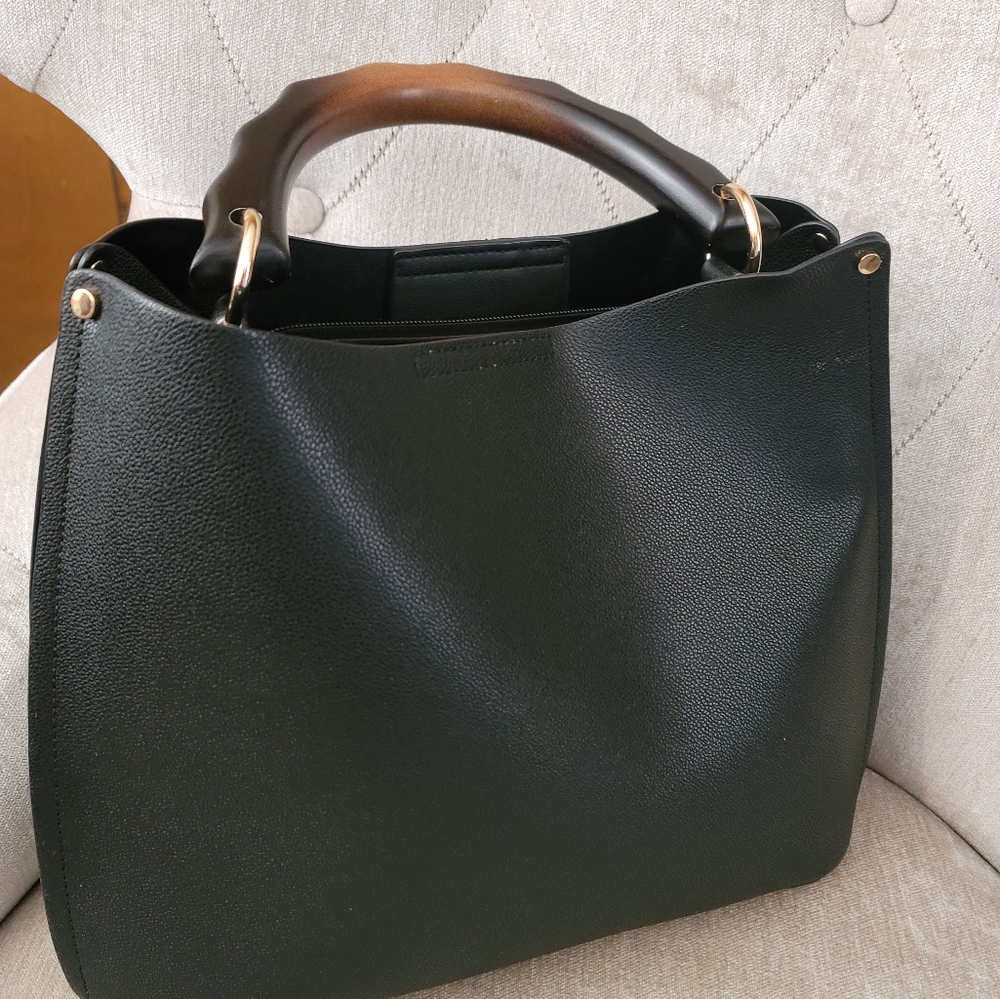 Unbranded Bucket Purse Wooden Handle